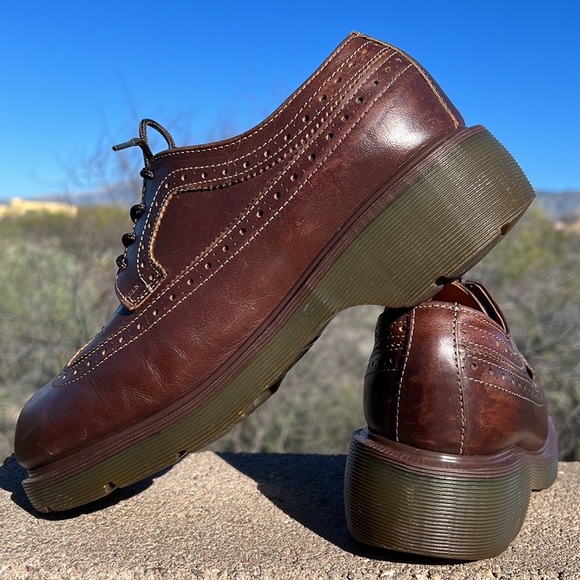 🏴󠁧󠁢󠁥󠁮󠁧󠁿 Dr. Martens MIE Brogue Wingtip Babydoll Platform Y2K Oxfords UK 8 - Picture 7 of 17